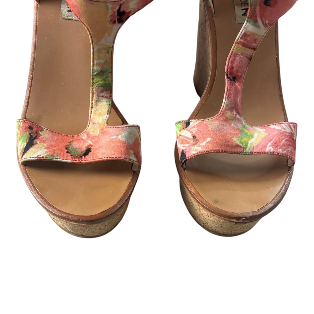 Steve Madden Montauk Espadrille Platform Wedge Fabic Sandals Womens 8B Floral - Picture 16 of 16